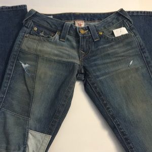 TRUE RELIGION Patchy Jeans Size 24